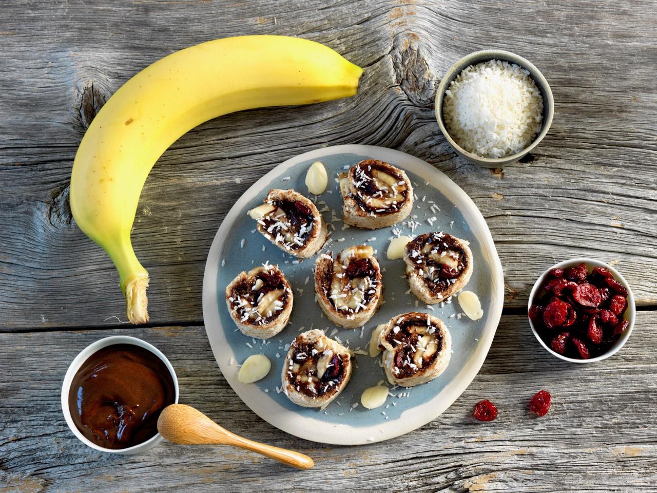 Roulés à la banane et au Chocobella